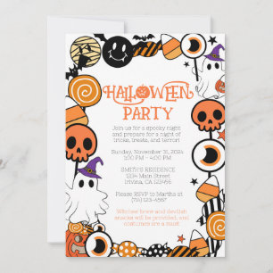 Editable Halloween Party Invitation Template