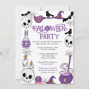 Editable Halloween Party Invitation Template