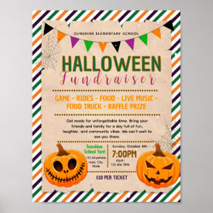 Editable halloween pumpkin carving flyer poster
