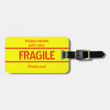Editable Handle With Care  Luggage Tag