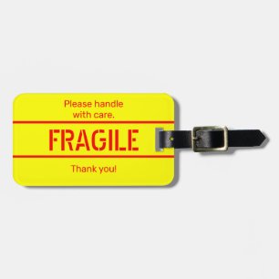 Editable Handle With Care  Luggage Tag