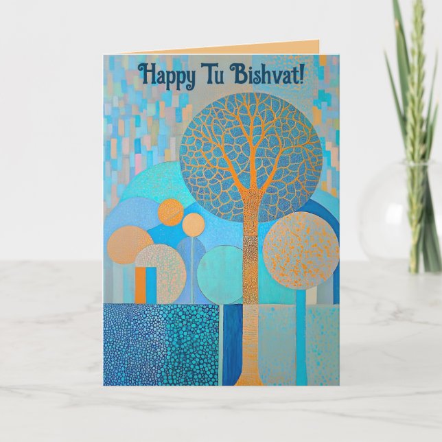Editable Happy Tu Bishvat Card (Front)