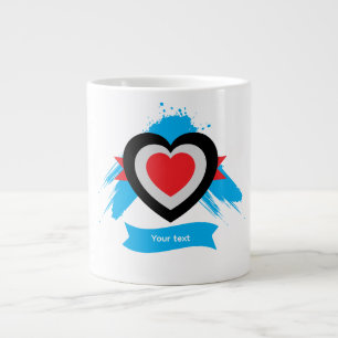 Editable Heart Custom Text Design Large Coffee Mug
