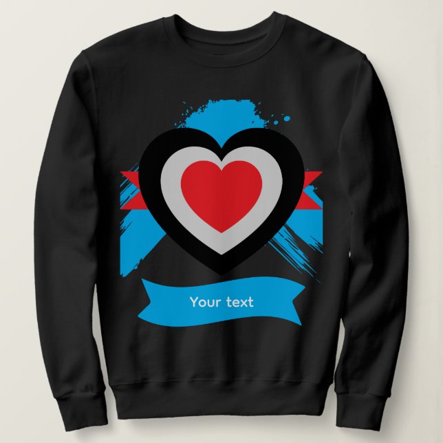 Editable Heart Custom Text Design Sweatshirt (Design Front)