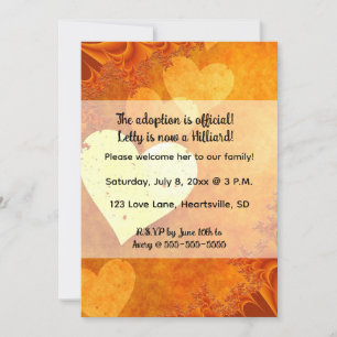 Editable Hearts and Love Adoption Invitation