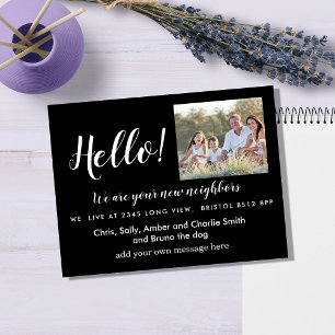 Editable Hello Neighbor, New Address, intro Announcement Postcard