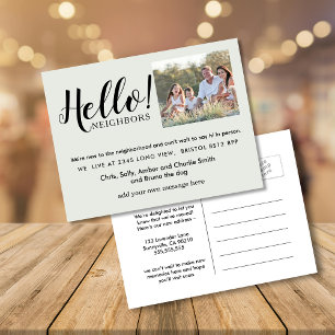 Editable "Hello Neighbor" Postcard   New Address, 