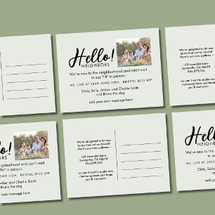 Editable "Hello Neighbour" Postcard   New Address,