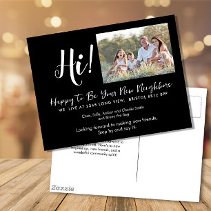 Editable Hi Neighbor, New Address, intro Announcement Postcard