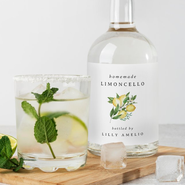 Editable Homemade Limoncello Liquor Bottle Label (Creator Uploaded)