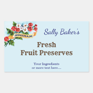 Editable Homemade Primrose Flowers on Blue Sticker