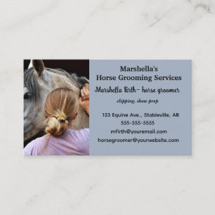 Editable Horse Groomer Business Card