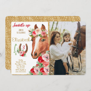 Editable Horse Photo Invitation