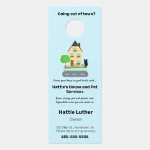 Editable House and Pet Sitter Door Hanger