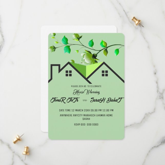 Editable House Warming Invitation, House Warming P Save The Date (Front/Back In Situ)
