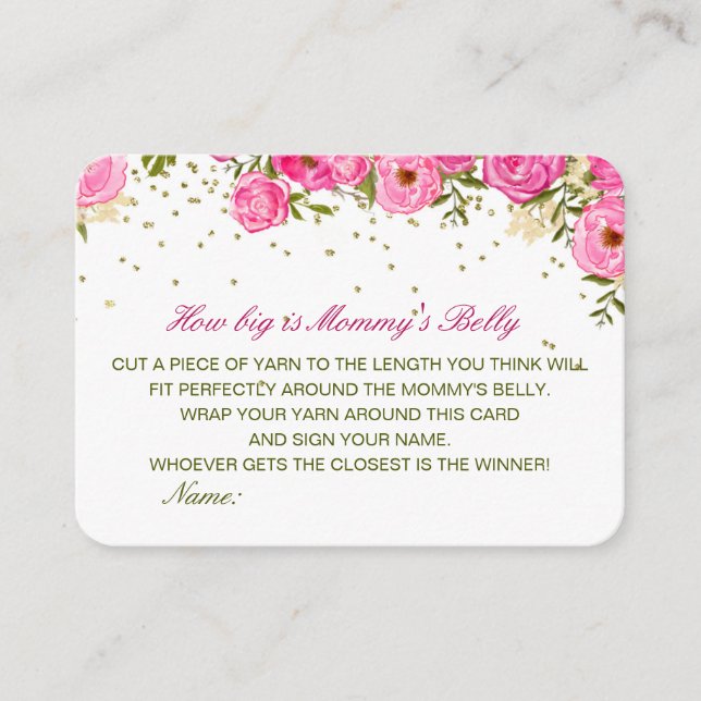 Editable How Big is Mommy's Belly Card (Front)