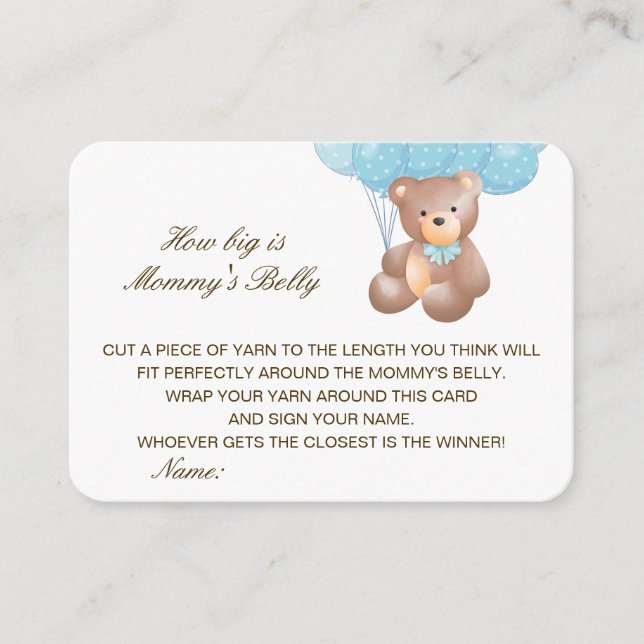 Editable How Big is Mommy's Belly Card (Front)