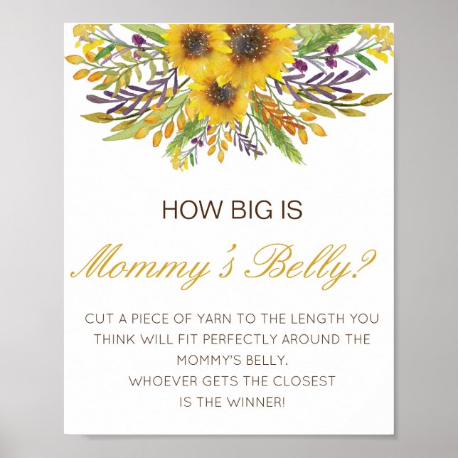Editable How Big is Mommy's Belly Game Poster (Devant)