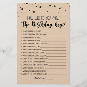 Editable How well do you know the Birthday boy