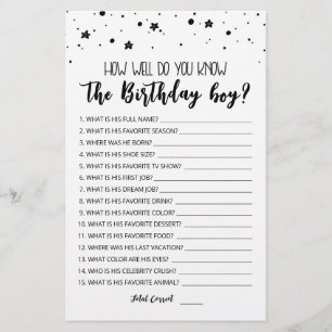 Editable How well do you know the Birthday boy