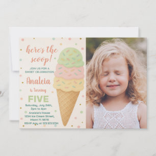 Editable Ice Cream Birthday Invitation
