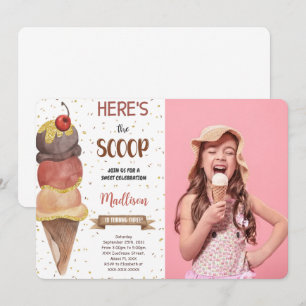 Editable Ice Cream Photo Invitation