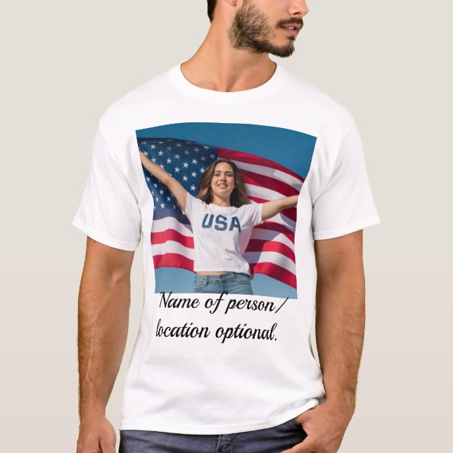 Editable image T Shirt with Personalized Art image (Front)