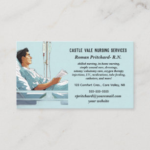 Editable In-Home Nursing Services Business Card