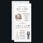Editable Infographic Wedding Program Template<br><div class="desc">Use our chic 4.25" x 9" infographic wedding program template to make your wedding even more memorable. Every unique event of your day, from the itinerary of the ceremony to the introductions of the bridal party, can be beautifully detailed with this elegant, contemporary style. This elegant and functional template is...</div>