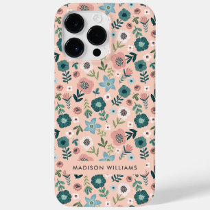 Editable inscription Flowers Minimalist  Case-Mate iPhone 14 Pro Max Case