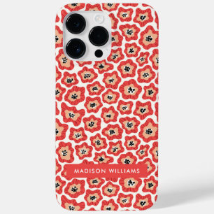 Editable inscription Flowers Minimalist  Case-Mate iPhone 14 Pro Max Case
