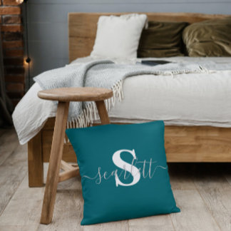 Editable Inscription Name Personalized Colour Throw Pillow