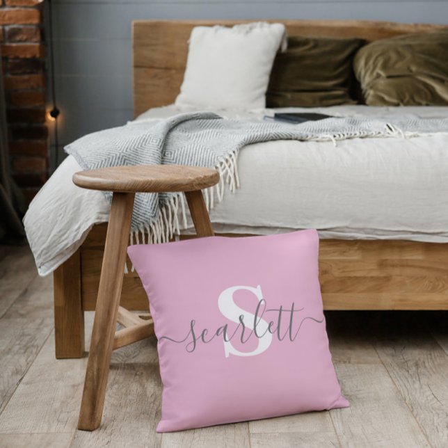 Editable Inscription Name Personalized Colour Throw Pillow (Creator Uploaded)