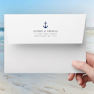 Editable Inside & Anchor Colours Return Address Envelope