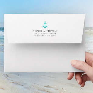 Editable Inside & Anchor Colours Return Address Envelope