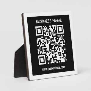 Editable (instantly generated) QR code   Black Plaque