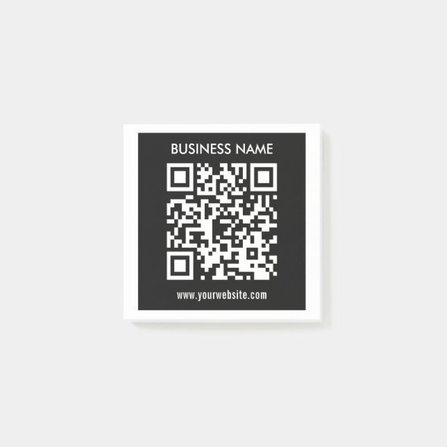 Editable (instantly generated) QR code | Black Post-it Notes (Front)