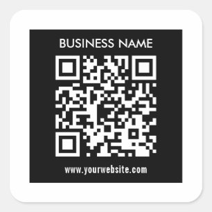 Editable (instantly generated) QR code Black Square Sticker