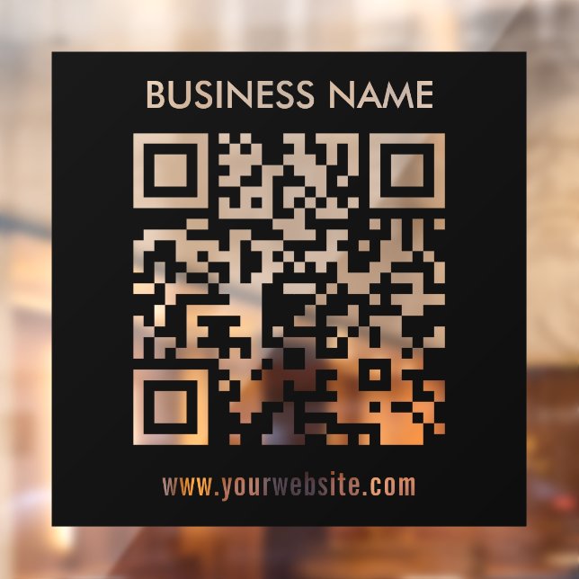 Editable (instantly generated) QR code | Black Window Cling (Sheet 2)