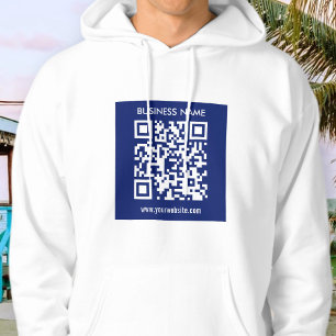 Editable (instantly generated) QR code   Navy Blue Hoodie