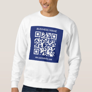 Editable (instantly generated) QR code Navy Blue Sweatshirt