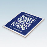 Editable (instantly generated) QR code | Navy Blue Tile<br><div class="desc">Simply enter a website address to generate your custom QR code instantly.</div>