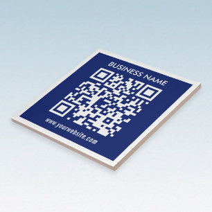 Editable (instantly generated) QR code   Navy Blue Tile