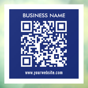 Editable (instantly generated) QR code   Navy Blue Window Cling