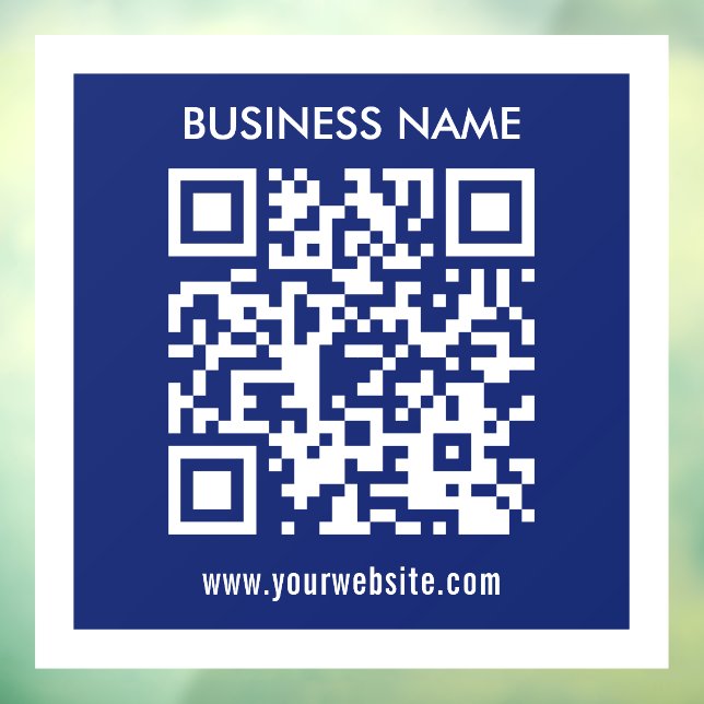 Editable (instantly generated) QR code | Navy Blue Window Cling (Sheet 3)