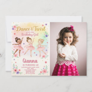 Editable Invitation de danse de fille avec photo