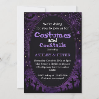 Editable Invitation Halloween Costumes & Cocktails