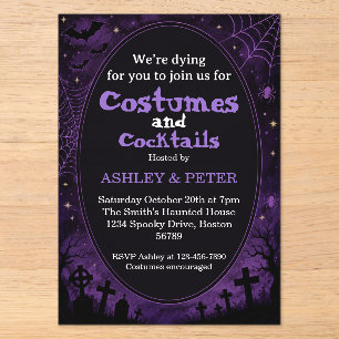 Editable Invitation Halloween Costumes & Cocktails