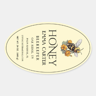 Editable Ivory 24 oz Queenline Honey Label