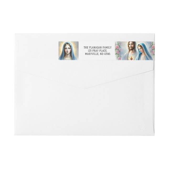 Editable Jesus and Mary God Bless Wrap Around Label (Back)